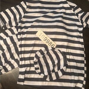 Party City Black and White Striped Costume Set